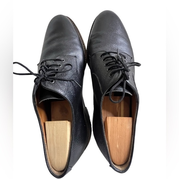 Salvatore Ferragamo Oxford Pebbled Black Leather Shoes Mens Size 11 main image 6